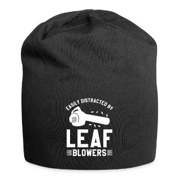 Easily Distracted By Leaf Blowers Lawn Mowing - Jersey Beanie - black - Front