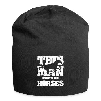 Dieser Mann kennt seine Pferde Reiten - Jersey-Beanie - Schwarz - Vorne
