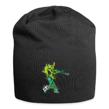 Splash Art Cricket Player - Jersey-Beanie - Schwarz - Vorne