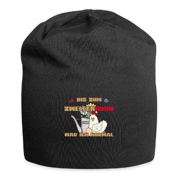 Vintage Huhn Gießkanne Bis zum zweiten Huhn normal - Jersey-Beanie - Schwarz - Vorne