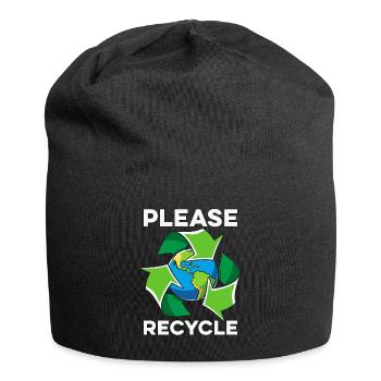 Recycling Please Recycle Reuse Go Green Recycler - Jersey-Beanie - Schwarz - Vorne