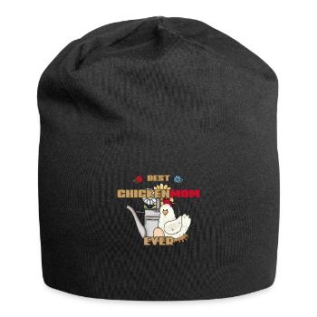 Vintage Huhn Gießkanne Best Chickenmom ever - Jersey-Beanie - Schwarz - Vorne