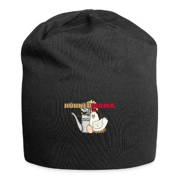 Vintage Huhn Gießkanne Hühnermama - Jersey-Beanie - Schwarz - Vorne
