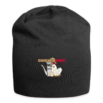 Boîte d’arrosage de poulet vintage Chickenmom - Bonnet en jersey - noir - Devant