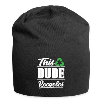 Recycling This Dude Recycles Eco Friendly Recycler - Jersey-Beanie - Schwarz - Vorne