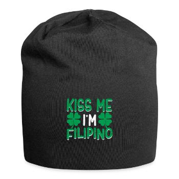 Irischer St. Patricks Day Philippinen Küss mich - Jersey-Beanie - Schwarz - Vorne