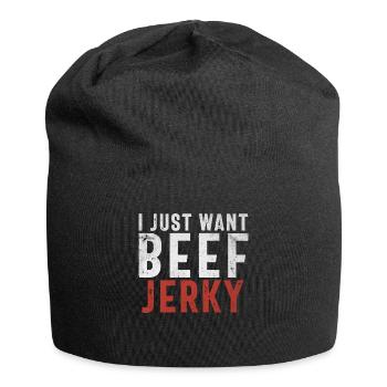 Beef Jerky Gift Beef Jerky Lover - Jersey Beanie - black - Front