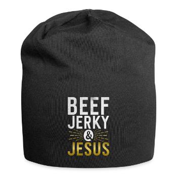 Beef Jerky Gift Beef Jerky Lover - Jersey Beanie - black - Front