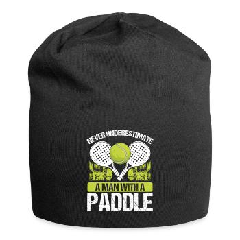 Paddle Tennis Player Match Never underestimate - Jersey-Beanie - Schwarz - Vorne