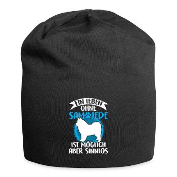 Leben ohne Samojede Samojedenspitz - Jersey-Beanie - Schwarz - Vorne
