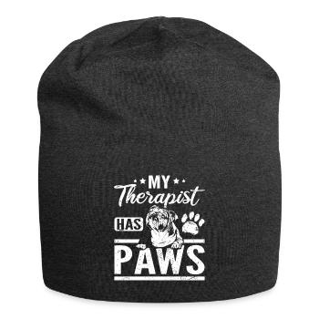 Mon thérapeute a des pattes deutsch bulldog - Bonnet en jersey - charbon - Devant