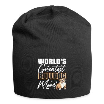 World's greatest english bulldog mom - Jersey Beanie - black - Front