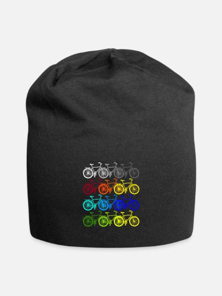 Bunte Fahrräder Retro Rad Radfahrer - Jersey-Beanie - Schwarz