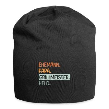 Ehemann Papa Grillmeister - Jersey-Beanie - Schwarz - Vorne