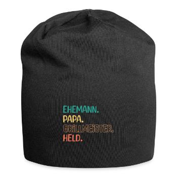 Ehemann Papa Grillmeister - Jersey-Beanie - Schwarz - Vorne