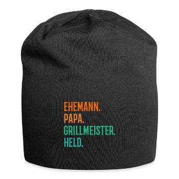 Ehemann Papa Grillmeister - Jersey-Beanie - Schwarz - Vorne