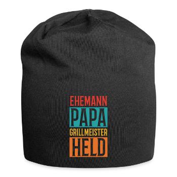 Ehemann Papa Grillmeister - Jersey-Beanie - Schwarz - Vorne