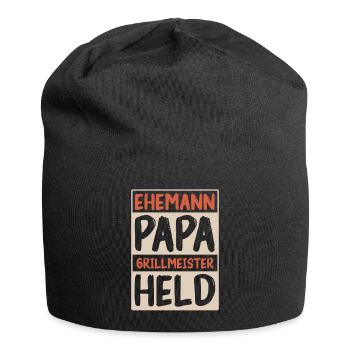 Ehemann Papa Grillmeister - Jersey-Beanie - Schwarz - Vorne