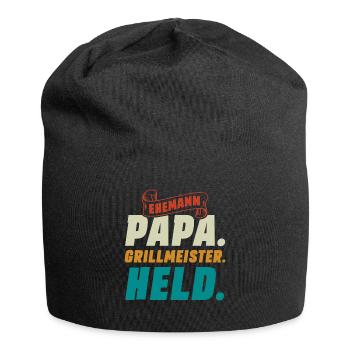 Ehemann Papa Grillmeister - Jersey-Beanie - Schwarz - Vorne