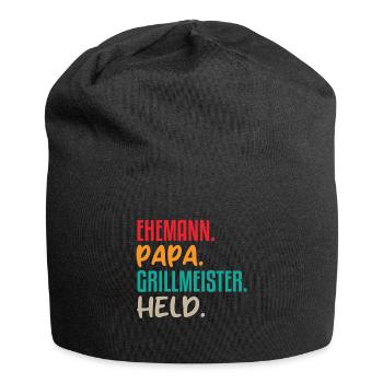 Ehemann Papa Grillmeister - Jersey-Beanie - Schwarz - Vorne