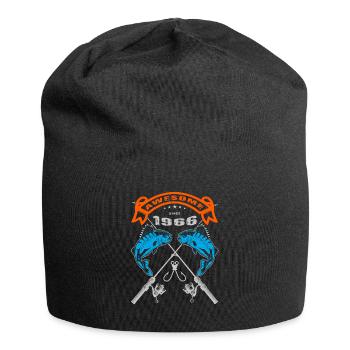 Awesome since 1966. Angel, Angler Geburtstag - Jersey-Beanie - Schwarz - Vorne