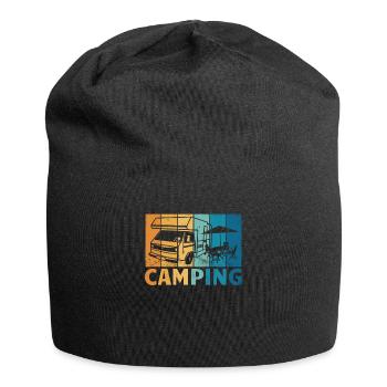 Camper Geschenkidee Camping - Jersey-Beanie - Schwarz - Vorne