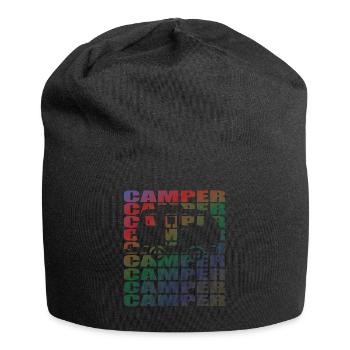 Camper Geschenkidee Camping - Jersey-Beanie - Schwarz - Vorne