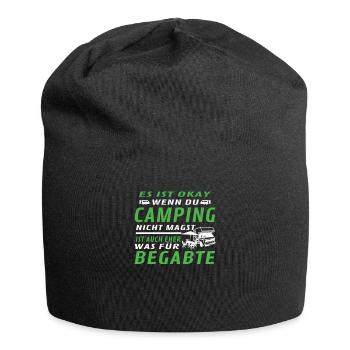 Camper Geschenkidee Camping - Jersey-Beanie - Schwarz - Vorne