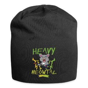 Cute Cat Heavy Meow Metal Music Lover Guitar Kid - Jersey-Beanie - Schwarz - Vorne