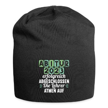 Abitur Gymnasium die Lehrer atmen auf Abi 2023 - Jersey-Beanie - Schwarz - Vorne