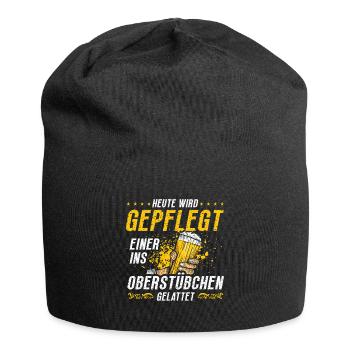 Heute wird geplegt einer ins Oberstübchen - Jersey-Beanie - Schwarz - Vorne