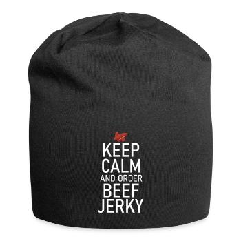 Beef Jerky Gift Beef Jerky Lover - Jersey Beanie - black - Front