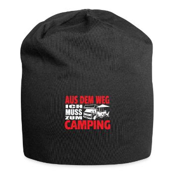 Camper Geschenkidee Camping - Jersey-Beanie - Schwarz - Vorne