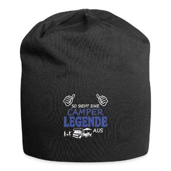 Camper Geschenkidee Camping - Jersey-Beanie - Schwarz - Vorne