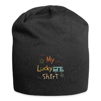 motorhome driver camping car funny vintage - Jersey Beanie - black - Front