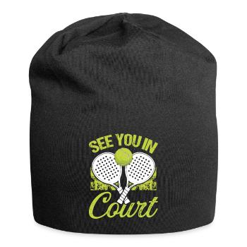 Match de joueur de paddle-tennis Rendez-vous au tribunal - Bonnet en jersey - noir - Devant