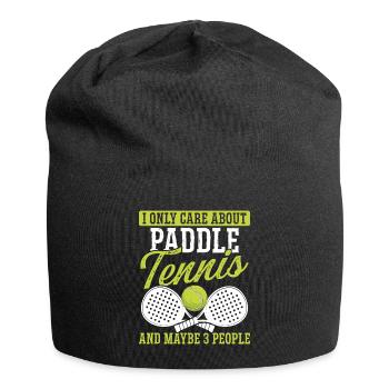 Match de joueur de paddle-tennis dont je ne me soucie que - Bonnet en jersey - noir - Devant