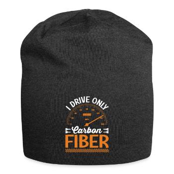 I only drive carbon fiber racing cars - Jersey Beanie - charcoal grey - Front