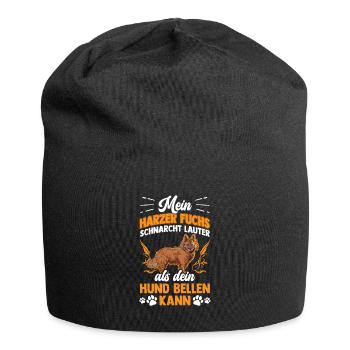 Harzer Fuchs schnarcht lauter Hütefuchs - Jersey-Beanie - Schwarz - Vorne