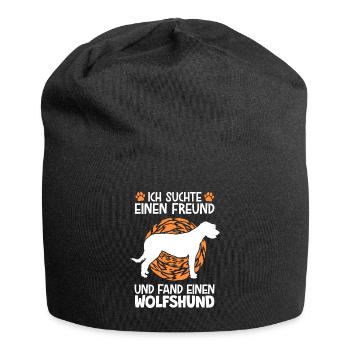 Irischer Wolfshund suchte Freund Wolfhound - Jersey-Beanie - Schwarz - Vorne