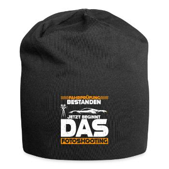 Fahrprüfung Bestanden Jetzt Beginnt Fotoshooting A - Jersey-Beanie - Schwarz - Vorne