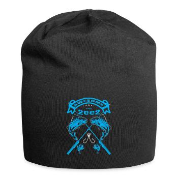 Awesome since 2002. Angel, Angler's birthday - Jersey Beanie - black - Front