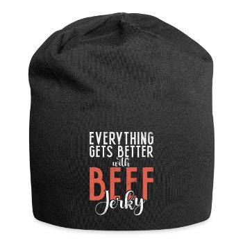 Beef Jerky Gift Beef Jerky Lover - Jersey Beanie - black - Front