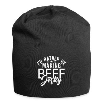 Beef Jerky Gift Beef Jerky Lover - Jersey Beanie - black - Front