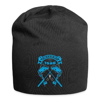 Awesome since 1986. Angel, Angler's birthday - Jersey Beanie - black - Front