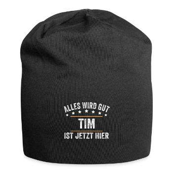 Tim Vorname Name Geburtstag - Jersey-Beanie - Schwarz - Vorne