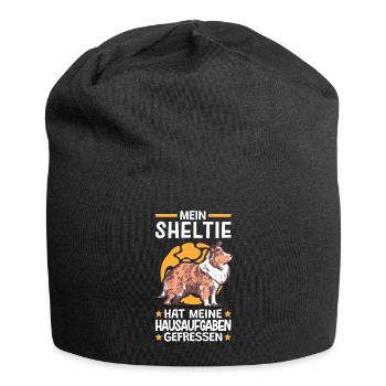 Shetland Sheepdog hat meine Hausaufgaben gefressen - Jersey-Beanie - Schwarz - Vorne