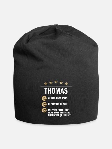 Thomas Habe immer Recht Namenstag - Jersey-Beanie - Schwarz