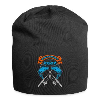 Awesome since 2002. Angel, Angler's birthday - Jersey Beanie - black - Front