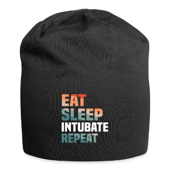 Eat Sleep Intubate Repeat CRNA Anästhesist - Jersey-Beanie - Schwarz - Vorne